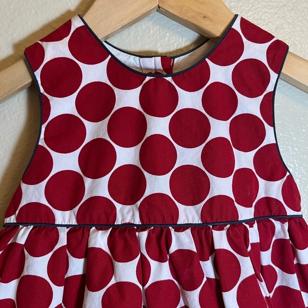 Threads Red Polka Dot Lined Cotton Dress
